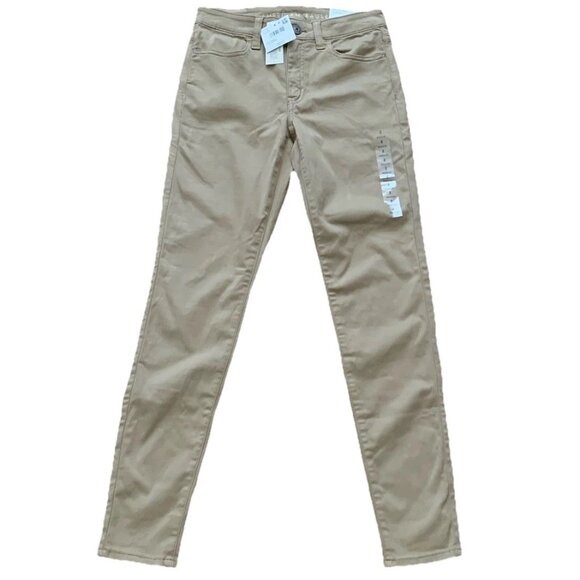 American Eagle Jegging Womens 2 Tan High Rise Next Level Stretch Skinny Pants - Picture 1 of 11